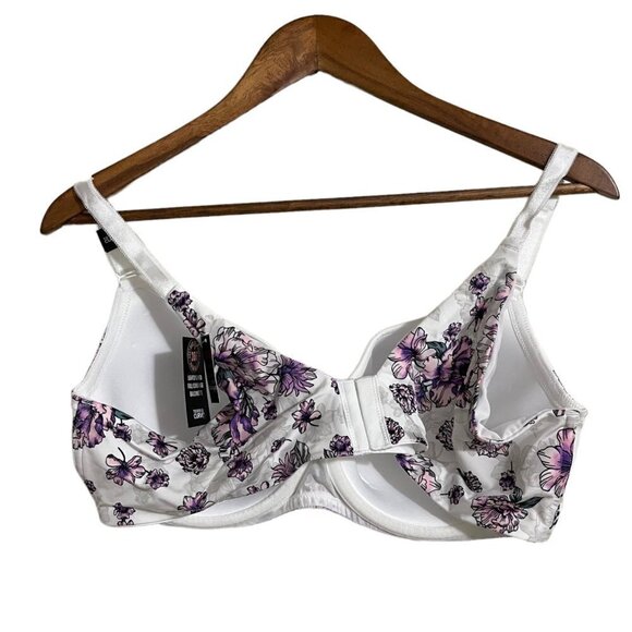 Torrid Womes NWT White Floral Full-Coverage Balconette Lightly Lined Bra 44F - Picture 8 of 8